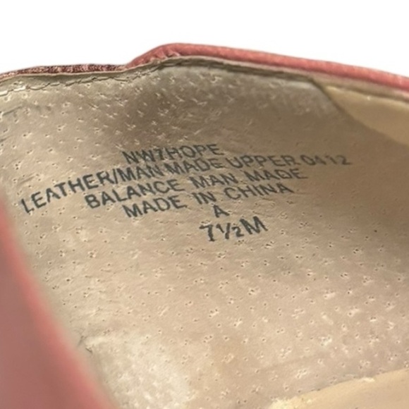 Nine West Mauve Leather Peep Toe Pumps Ladies Size 7.5 M Heels Snakeskin Accent - Picture 7 of 12